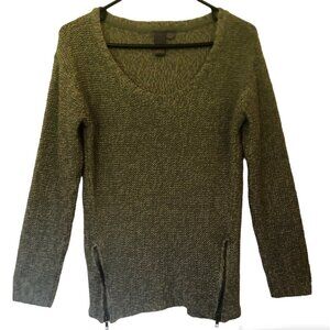 Quinn green sweater with zippers sz S